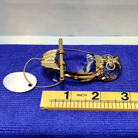 Crystal Delight 24K Gold Plated Owl Suncatcher Austrian Crystals Suction Cup VTG - Picture 8 of 8